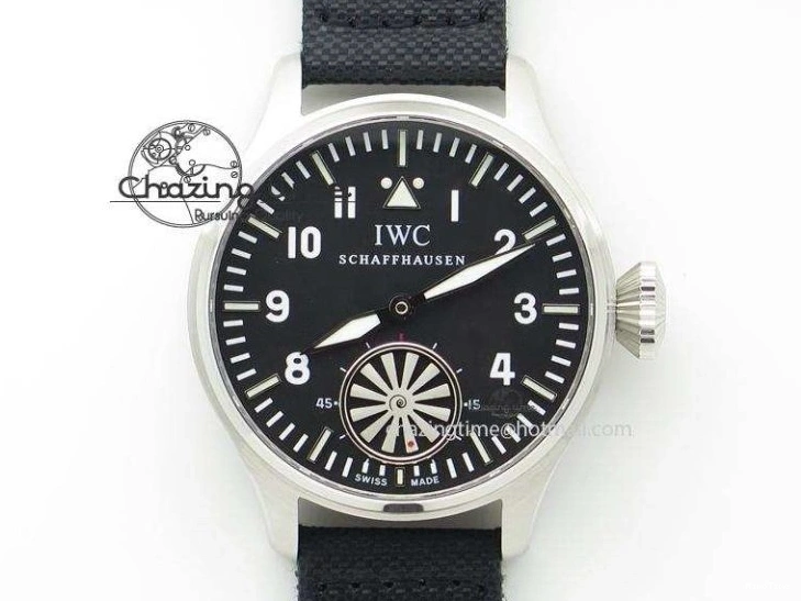 MIROTIME 0128 Pilot Chrono IW388003 Real Ceramic V6F Best Edition Green Markers On Black Nylon Strap A Effortless 7283